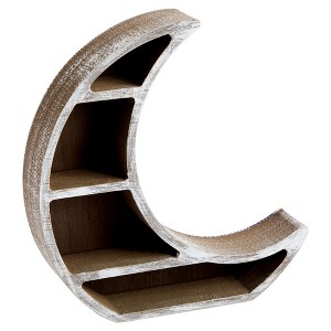 Farmlyn Creek Wooden Crescent Moon Shelf for Oils, Crystals, Healing Stones, 10 x 10.2 x 2 In - 1 of 4