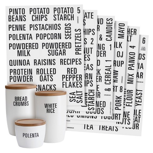 Coffee, Tea, Flour, Sugar Vinyl Art Decals For Canisters Pantry