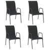 vidaXL Patio Chairs  Steel and Textilene Black - 2 of 4