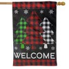 Briarwood Lane Christmas House Flag 40x28 For Outdoor Checkered Trees Burlap Winter For Christmas House Flag - 2 of 4
