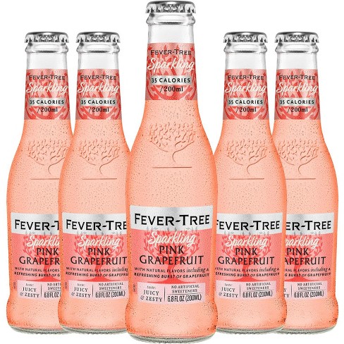 Fever Tree Sparkling Pink Grapefruit Soda - Premium Quality Mixer and Soda - Refreshing Beverage for Cocktails & Mocktails 200ml Bottle - Pack of 5