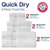 Arm & Hammer 6pc Quick Dry Set Bath Towels and Hand Towels with Washcloths - 3 of 4