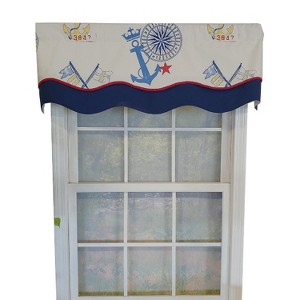 RLF Home Sea Crown Glory 3" Rod Pocket Lining Luxurious and Elegant Window Treatment Valance 50" x 16" Off White - 1 of 4