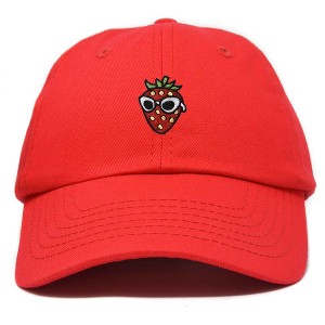 Dalix Strawberry Embroidered Cap Cotton Baseball Summer Cool Dad Hat Womens - 1 of 4