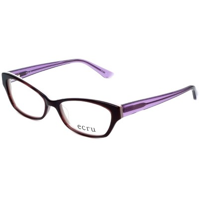 Ecru Ferry Designer Acetate Eye Glasses Frame in Tortoise Havana Blush Purple Violet/Demo Lens 134mm Frame/53mm Lens Width