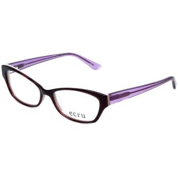 Ecru Ferry Designer Acetate Eye Glasses Frame in Tortoise Havana Blush Purple Violet/Demo Lens 134mm Frame/53mm Lens Width