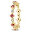 EVERLY JEWELRY | 10K Gold Created Gemstone and Diamond Accent Eternity Ring-Multiple Gemstone and Metal Color Options - 2 of 4