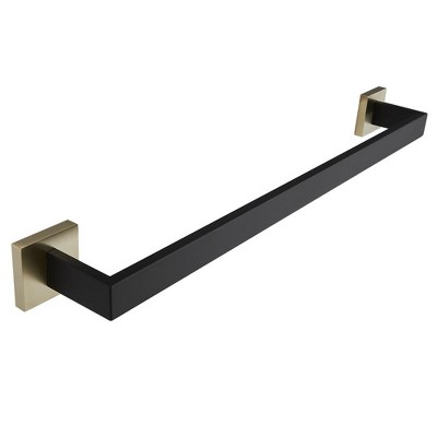 BWE 24 In. Modern Square Wall Mounted Single Bathroom Towel Bar Holder Rack Bath Accessories Hanger
