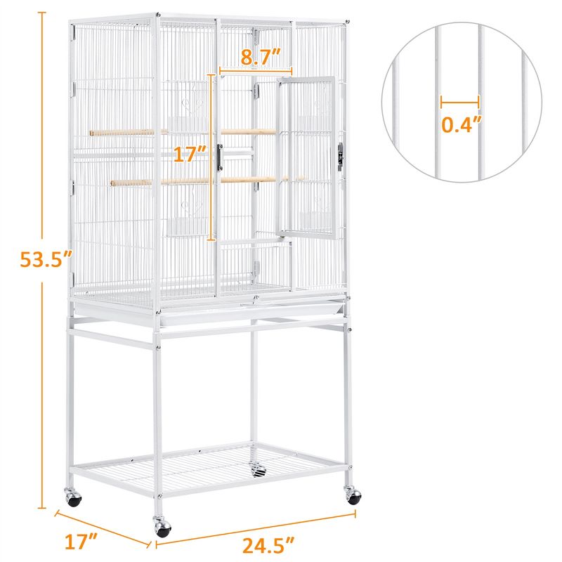 Yaheetech 54"H Mobile Large Bird Cage Parrot Cage for Small Animal, 4 of 9