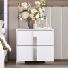Kumasinova Elegant Nightstand with 2 Drawer&Metal Handle,Mirrored Bedside Table for Bedroom&Living Room,Premium MDF Side Table with Storage - 2 of 4