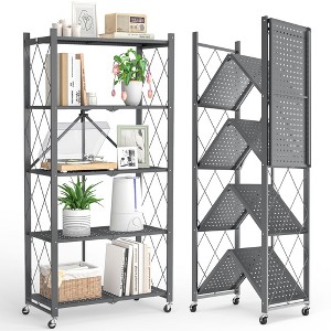 SKONYON 5-Tier Storage Shelves Foldable metal shelves Garage Shelving Units - 1 of 4