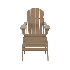 WestinTrends Malibu HDPE Outdoor Patio Folding Poly Adirondack Chair with Ottoman (2-Piece Set) - 1 of 4