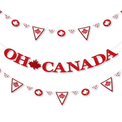 Big Dot of Happiness Canada Day - Canada Party Letter Banner Decoration - 36 Banner Cutouts and Oh Canada Banner Letters