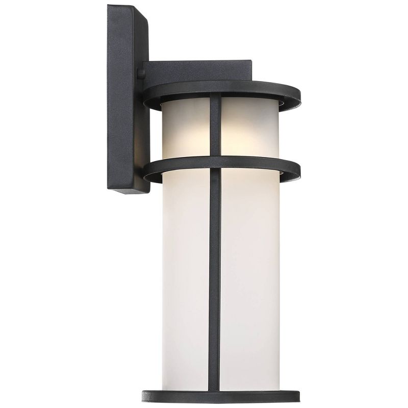 John Timberland Aline Modern Outdoor Wall Light Fixture Black LED 13" White Frosted Glass for Post Exterior Barn Deck House Porch Yard Posts Patio, 5 of 6