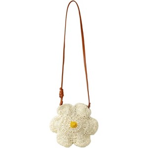 FATMOON Straw Beach Bag, Summer Fashion Flower Purse Cute Hand-Woven Straw Crossbody Bags for Women Vacation Handbags - 1 of 4