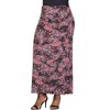 24seven Comfort Apparel Plus Size Paisley Print Fold Over Waist Maxi Skirt - 2 of 4