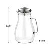 Hastings Home 64 oz. Glass Pitcher Carafe with Stainless Steel Filter Lid for Water, Coffee, Tea, Punch, Lemonade and More - 2 of 4