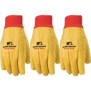 Wells Lamont Handy Andy Men's Indoor/Outdoor Chore Gloves Yellow One Size Fits All 3 pair - 1 of 1