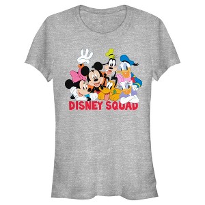 Juniors Womens Mickey & Friends Disney Squad Group Shot T-Shirt - 1 of 4