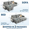 84 Inch Sleeper Sofa Couch, L-Shaped Sofa, Convertible Pull Out Sofa Bed with Storage, Charging Station, Led Lights, Modern Sectional Sofa - 4 of 4