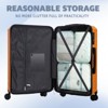 Syemin Luggage 3 pcs in ABS Spinner Wheel Luggage Carry on Suitcase Matching Color TSA Combination Lock, Orange, 19.3"*11.4"*29.5" - 4 of 4