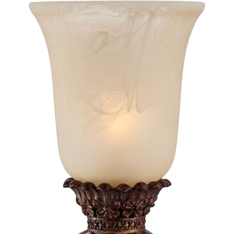 Regency Hill Traditional Uplight Accent Table Lamps 23 1/4" High Set of 2 Light Gold Alabaster Glass Shade for Living Room Bedroom, 3 of 8