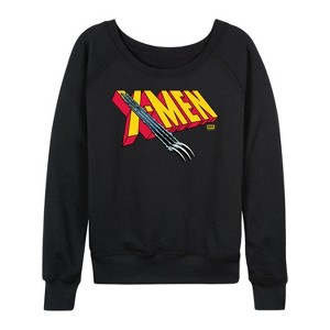 Women's - Marvel - Xmen Claw Rip Lightweight French Terry Wide Neck Long Sleeve Graphic Shirt - 1 of 4