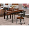 HomeStock 3-Piece Black and Cherry Finish Solid Wood Top With Dropleaf Dining Table Set - 2 of 4