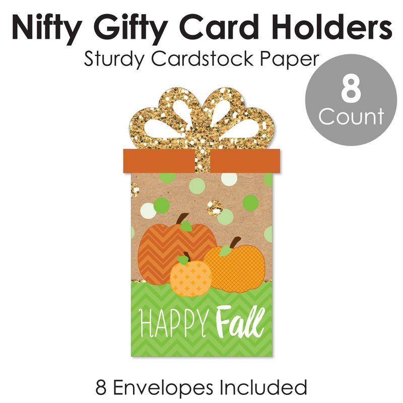 Big Dot of Happiness Pumpkin Patch - Fall, Halloween or Thanksgiving Party Money and Gift Card Sleeves - Nifty Gifty Card Holders - Set of 8, 5 of 9