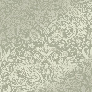 William Morris at Home Strawberry Thief Fibrous Sage Wallpaper - 1 of 4