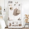 Multi-Functional Coat Rack with Shoe Storage and Nightstand, Sturdy Wood Entryway Organizer for Small Spaces - 3 of 4