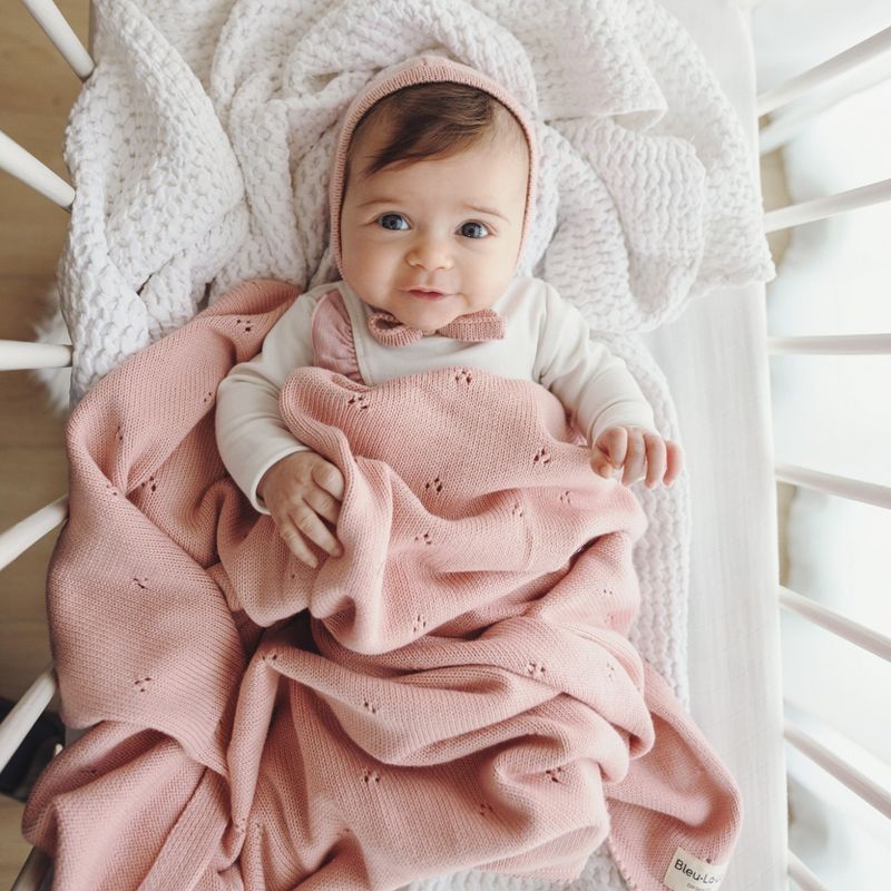 Luxury Organic Cotton Baby Swaddle Receiving Blanket + Hat Gift Set for Newborns and Infant Boys and Girls, 2 of 10