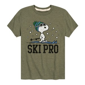 Boys' - Peanuts - Snoopy Ski Pro Short Sleeve Graphic T-Shirt - 1 of 4