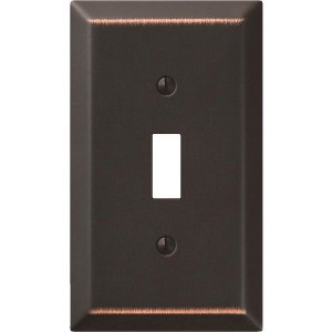 Amerelle 1-Gang Stamped Steel Toggle Switch Wall Plate, Aged Bronze - 1 of 1