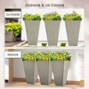 Bencmate Planters Tall Indoor Planters, Set of 3 Large Pots with Drainage Holes and Plug for Garden, Patio, Entryway, Gray, 15.75"*15.75"*28" - 2 of 4