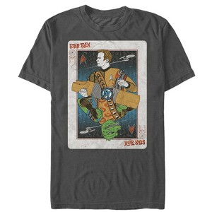 Men's Star Trek Captain Kirk & Gorn Playing Card T-Shirt - 1 of 4