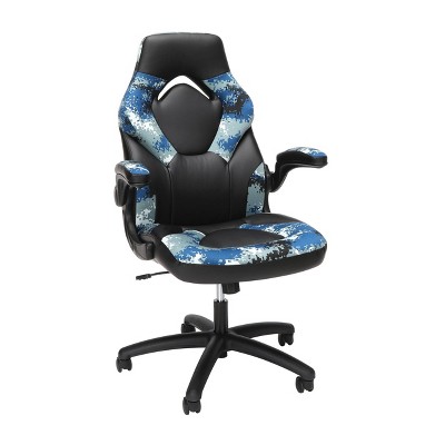 Racing Style Camo Bonded Leather Gaming Chair Blue - OFM