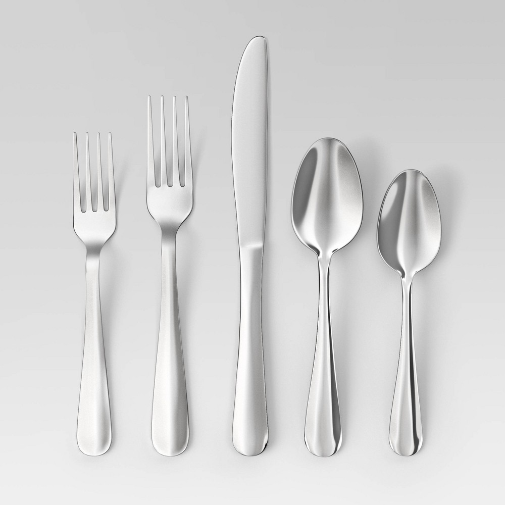 Photos - Cutlery Set 20pc Teagan Flatware Silver - Room Essentials™