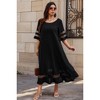 I AM A FASHION JUNKY Plus Size Mesh Splicing Round Neck Long Dress - 4 of 4