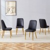 NicBex Set of 4 Dining Chair Modern Kitchen Upholstered Chair with Gold Metal Legs & PU Leather Backrest - 2 of 4