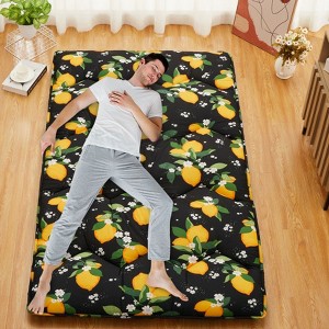 Floral Print Style Japanese Floor Mattress Indoor Living Room Bedroom Furniture, Tatami Mat Portable Floor Bed Roll Up Mattress for Camping Travel - 1 of 4