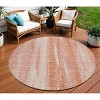 Orange And Salmon Botanical Leaves Washable Indoor Outdoor Area Rug - 2 of 4