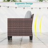Sonkuki 3-Piece Patio Sofa Set Outdoor Wicker Rattan Furniture Set Conversation Set with Side Table, Cushions - 3 of 4