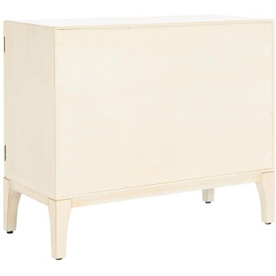 Antique White Mid-Century 2 Door Chest with Shelf