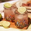 Twine Segunda Vida Artistico Tumblers Beverage Glasses, Mexico Glasses Set Home Cocktail Bar Gifts, 100% Recycled Glass, Multicolor 10oz Set of 2 - 2 of 4