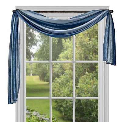 GoodGram Royal Ombre Crushed Semi Sheer Window Curtain Scarf Treatment