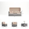 6-Piece Rattan Patio Furniture Set, Adjustable Canopy and Backrest Sectional Sofa for Outdoor Relaxation - 3 of 4