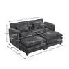 TiramisuBest Chenille fabric, Modular Sectional Sofa with Storage, Sideboard Buffet Style Design for Living Room - 3 of 4
