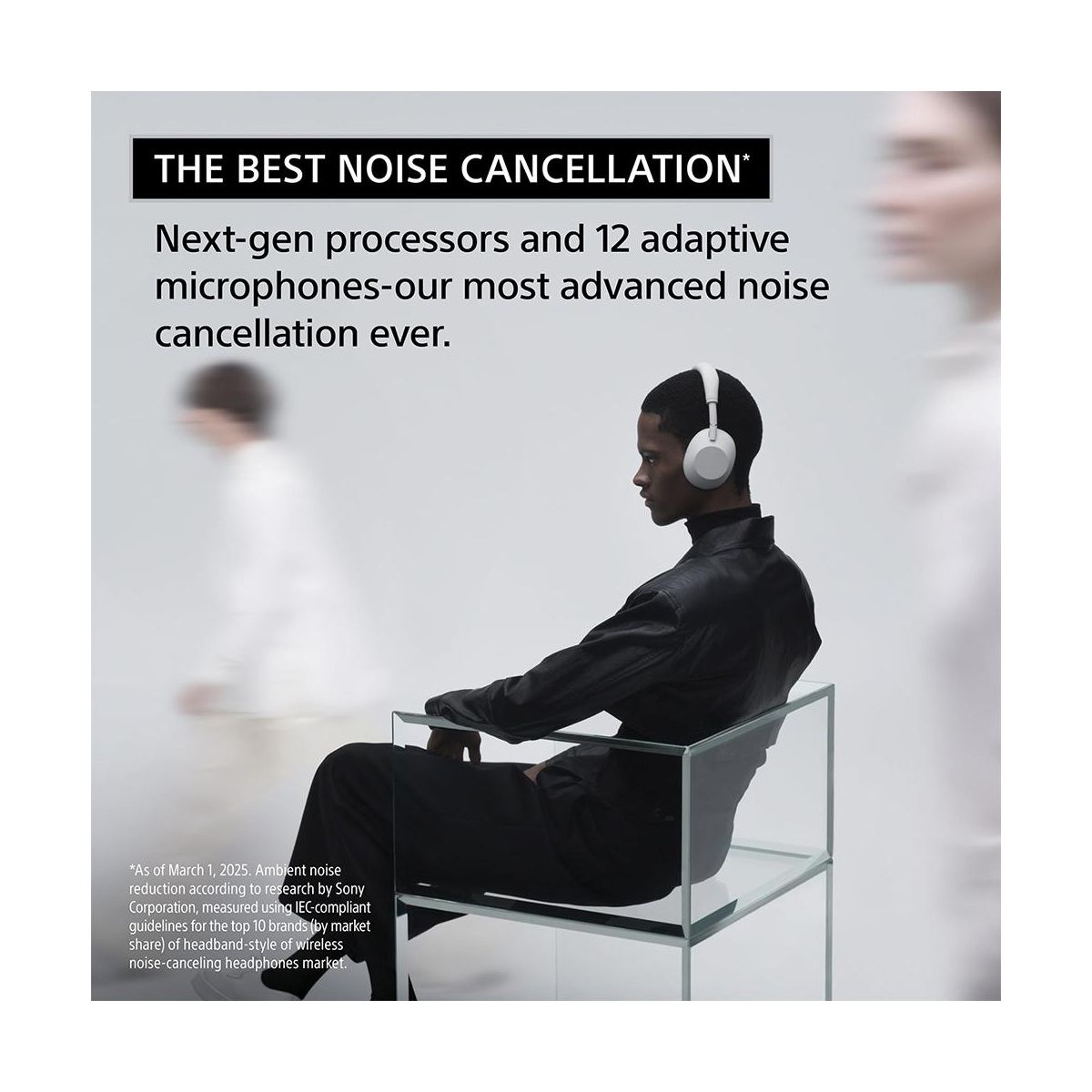 Sony WH-1000XM6 Wireless Noise Canceling Headphones, Platinum Silver with Wood Headphone Stand - thumbnail 5