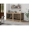 Gulches XL Double Dog Crate Furniture for Medium & Large Dogs - Wooden Kennel with Tray - 2 of 4